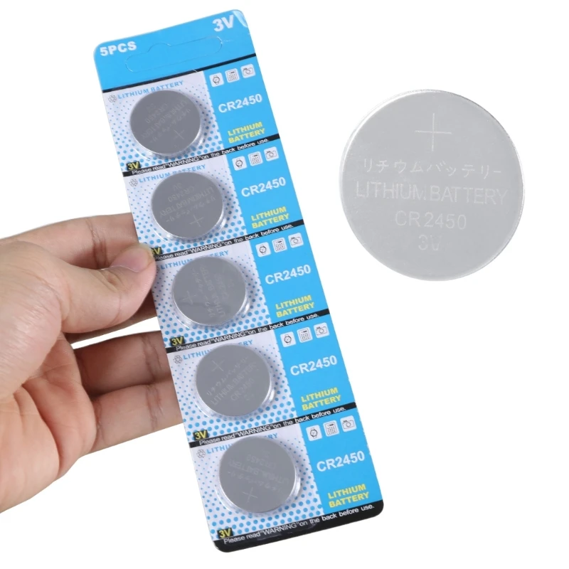 CR2450 3V Coin Battery 3V High Capacity Button Cells for Remote Controls, Watches, and Alarms