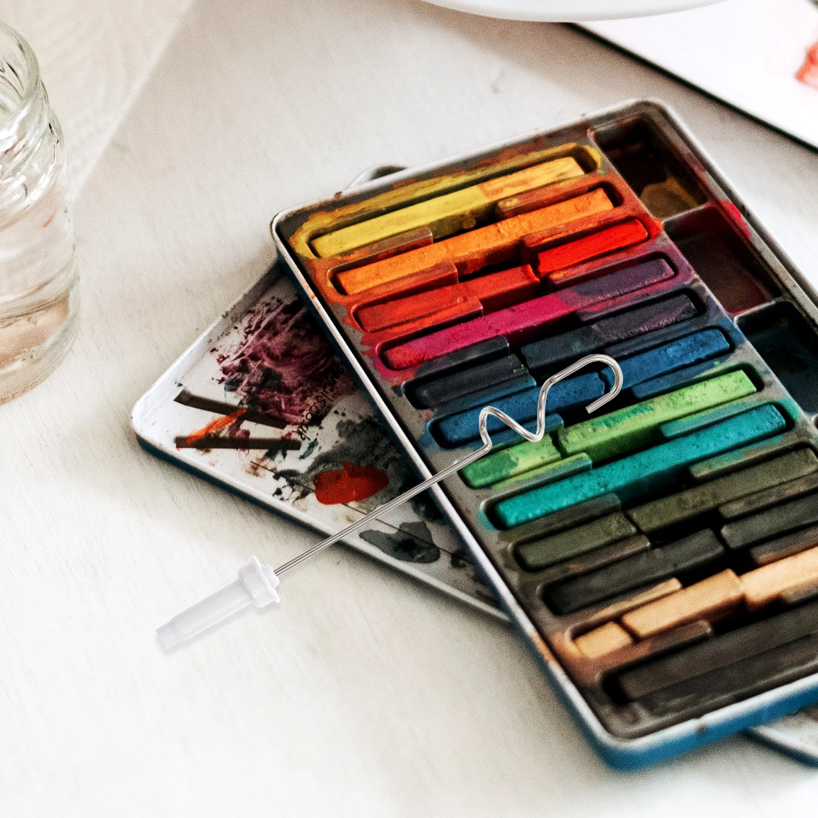 

4Pcs Pigment Stirrer Heads Metal Plastic Replacement Mixer Tips for Watercolor Ink Painting Makeup Liquid Lightweight Compact