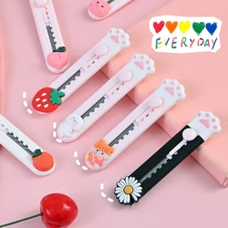 Mini Kawaii Utility Knife Cat Paw Art Box Paper Cutter Cute Craft Stationery Scalpel Blades Letter Opener School Office Supplies