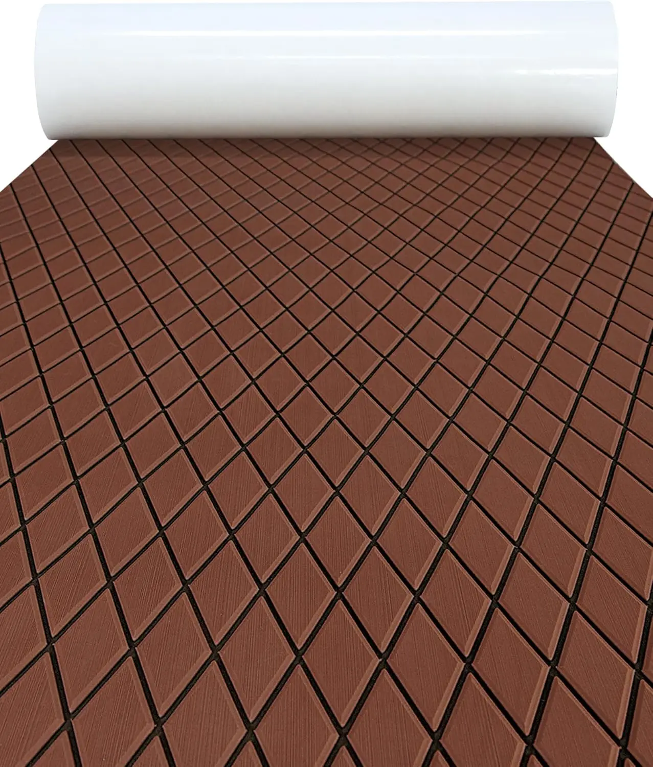 

KXZKREN EVA Foam Marine Flooring Mat 1900x700x6mm Self-Adhesive Faux Teak Decking Sheet Non-Slip Boat Deck Pad for Yacht Vehicle