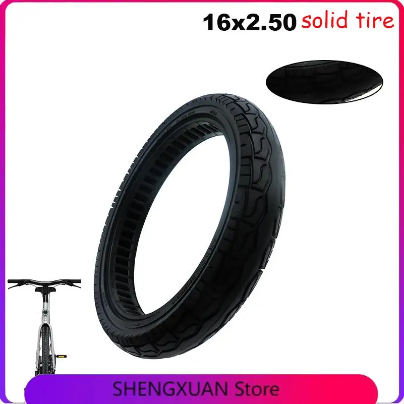 

16-Inch 16X2.50 Bicycle and Mountain Bike Solid Tires High Quality Electric Vehicle Uninflated Tires Solid Rubber Tires Durable