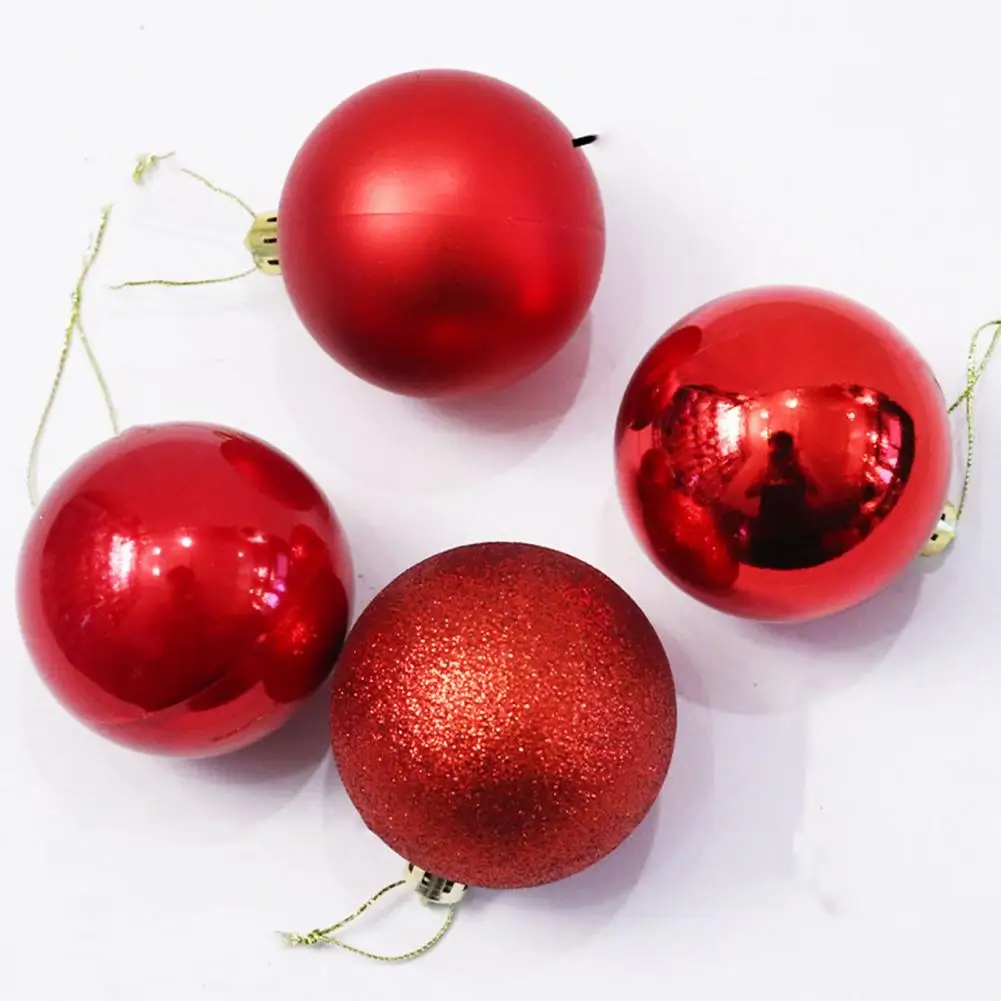 24Pcs Christmas Balls Decorative Shatterproof Festive Props Electroplated Pearlescent Balls Pendants Christmas Tree Decoration