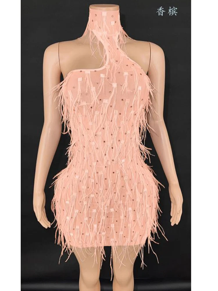 High Quality Hot Diamond Tassel Sexy Hanging Neck Dress 2024 New Fashion Custom Women'S Clothing