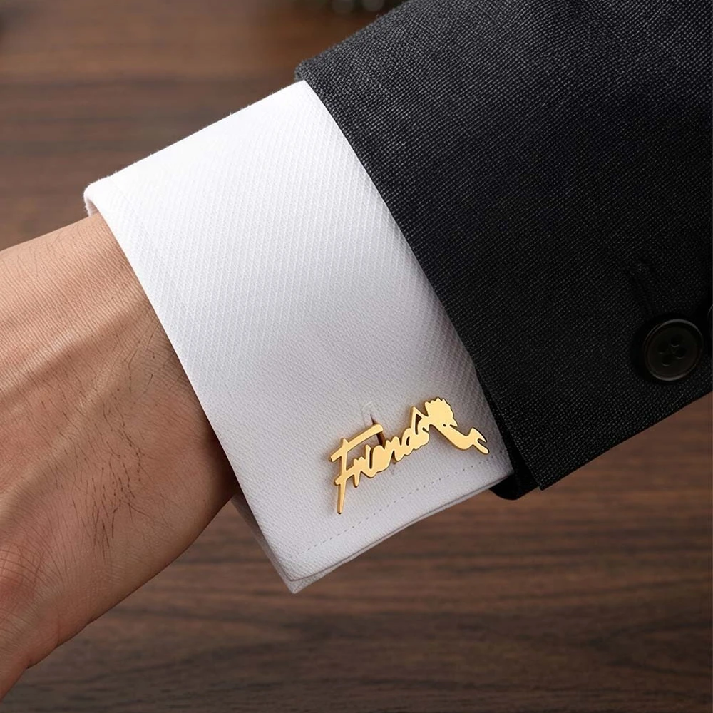 Custom Mermaid Name Cufflinks Groom Wedding Jewelry Personalized Letter Cufflinks Birthday Father's Day Christmas Gift for Men