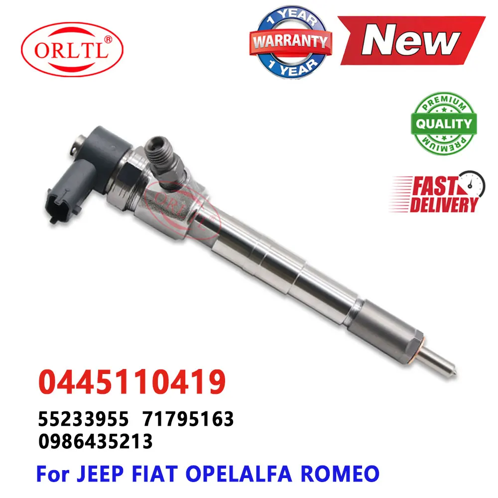 ORLTL New 0445110419 Common Rail Fuel Injector 0 445 110 419 Diesel Injectors 0986435213 for BOSCH 55233955 71795163 552 3395 5