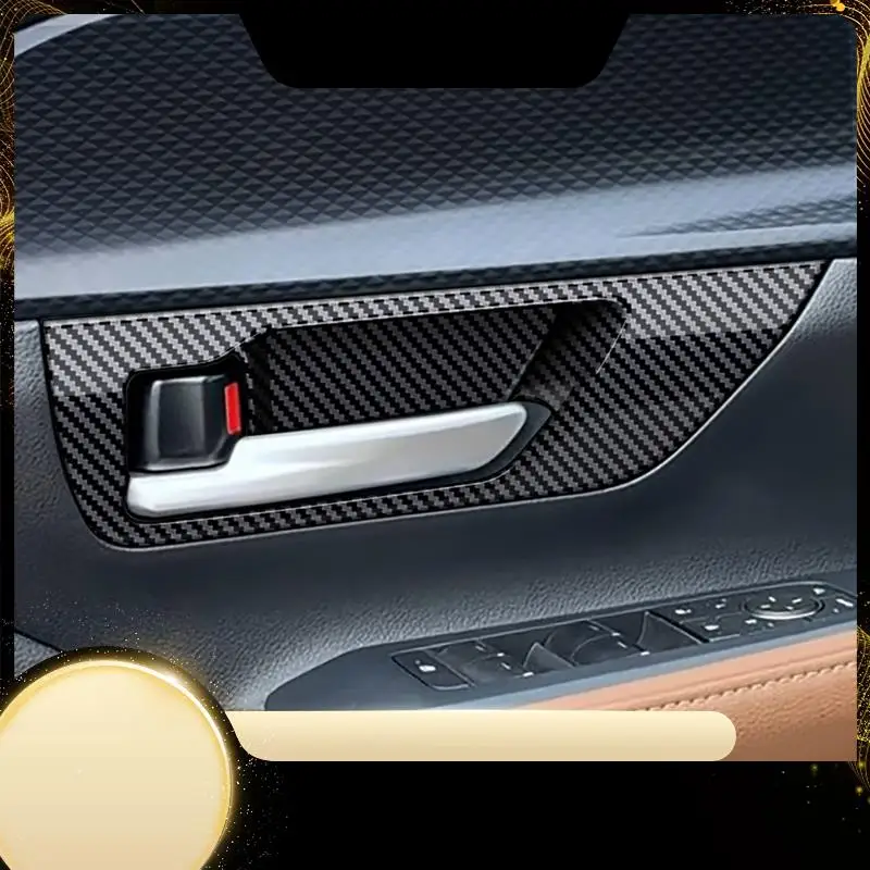 

Car Inner Pull Handle Trim Frame Sticker Door Bowl Panel Cover Carbon Fiber Trim For Toyota Grand Highlander 2024-A74F