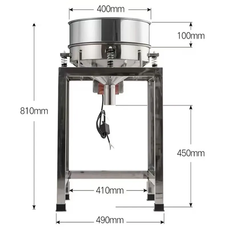 40cm 진동 체 식품 전기 스크린 밀가루 분말 체질 기계 여과 및 분리 스크린 기계