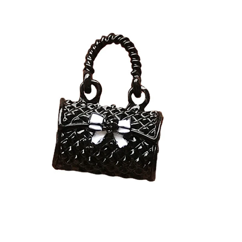 Sac à Main Miniature Noir et Blanc pour Décor de Maison de Course, Jouet Mignon, 1:12, Cadeau pour Enfant