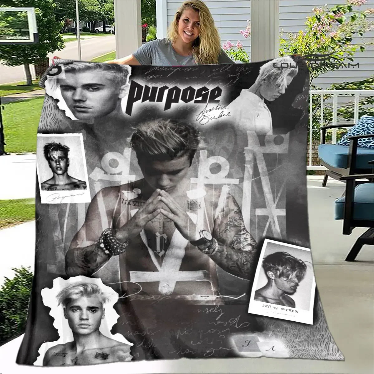 3D Justin Bieber printing blanket children\'s warm blanket Picnic blanket soft and comfortable blanket Home travel blanket