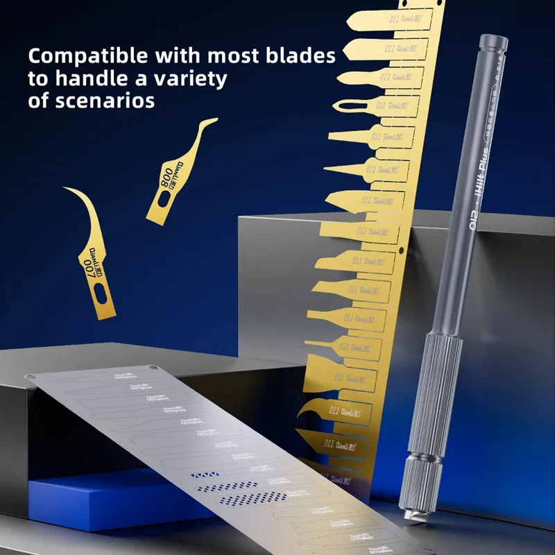 QIANLI 012 IHilt Plus Low Center of Gravity Handle Aluminium Alloy Nonslip Carving Metal Scalpel Knife Chip IC Phone Repair Tool view 3
