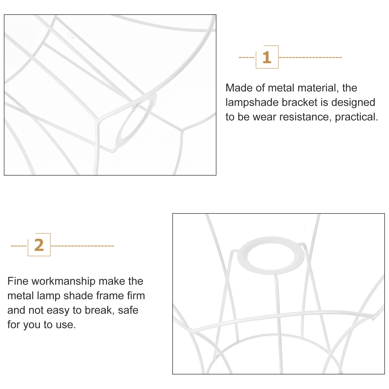 

Lampshade Frames Table Lamp Accessories Metal DIY Cover Brackets Desk Light Shade Racks Durable Multi Functional Easy Install