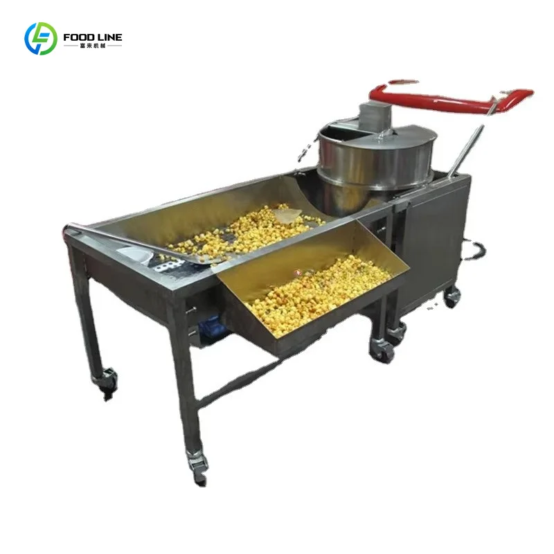 Customized Stainless Steel Caramel Popcorn Machine Industrial Automatic Electric Popcorn Making Equipment