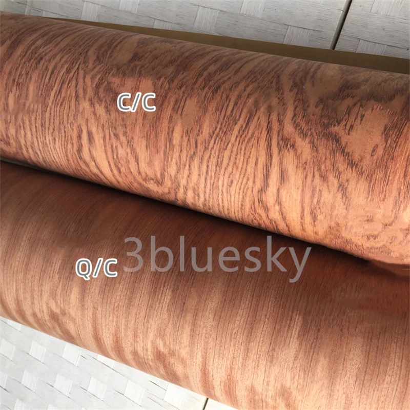 Natural Bubinga Wood Veneer for Furniture,Backing Kraftpaper, about 60cm x 2.5m,0.25mm Thick, Q/C C/C