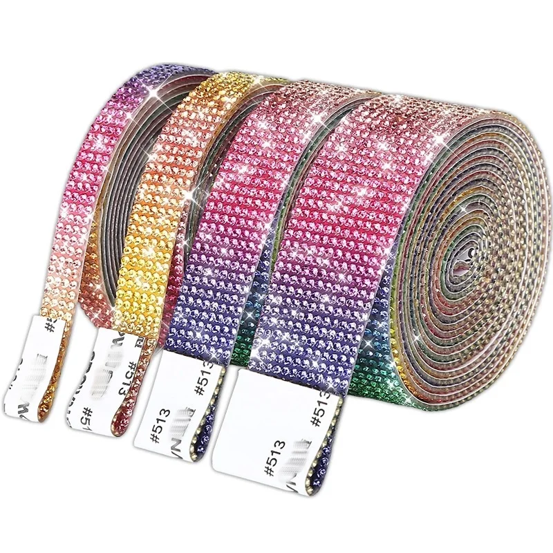 1 Yard Crystal Diamond Sticker Rhinestone Strip Sheet Self Self Adhesive Ribbon DIY Handmade Arts Crafts Car Phone Decoration