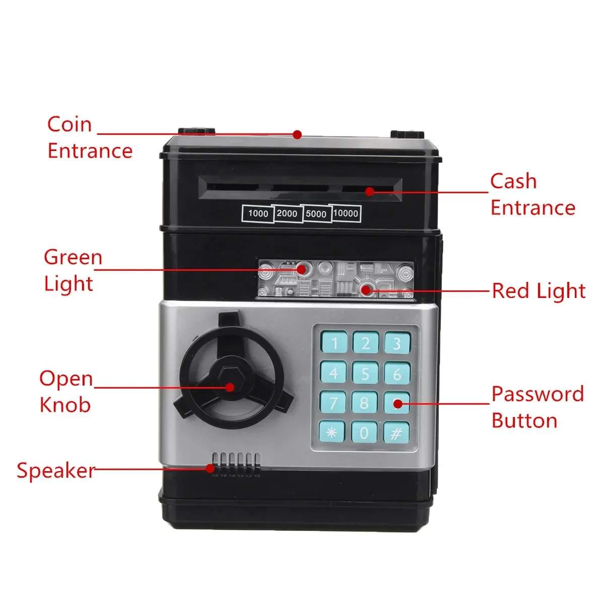 Money Box Electronic Password Code Key Lock Piggy Bank Automatic Coins Cash Saving Money Box Counter Mini Child Gift