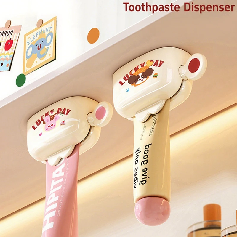 Toothpaste squeezer set for dogs and rabbits, magnetic wall mounted, including toothpaste clip and facial cleanser clip