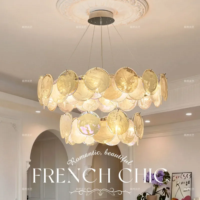 for French Chandelier Cloud Mist Light Luxury Premium Atmosphere Living Room Main Light 2026 New Dining Room Bedroom Cream