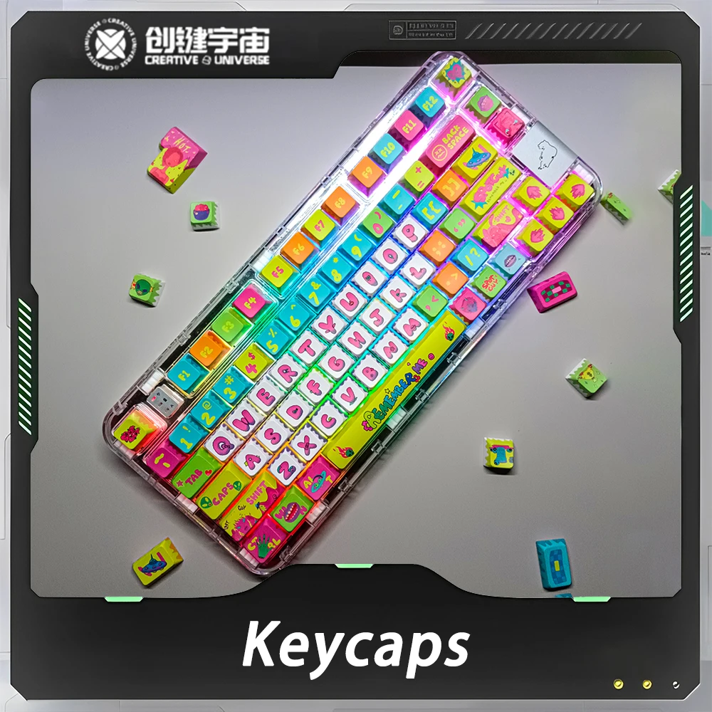 

Creative UV xYokilea Mechanical Keyboard Kit Keycaps MDA Height Creative PBT Keycap Set 136 Key Sublimation PC Gamer Accessories