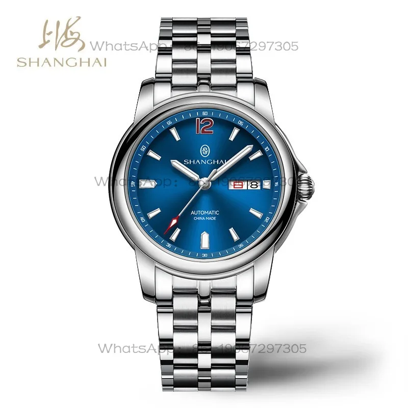Time Island Watch 1 Store Shanghai Watch Men's Fully Automatic Mechanical Watch Double Calendar Waterproof Red Needle