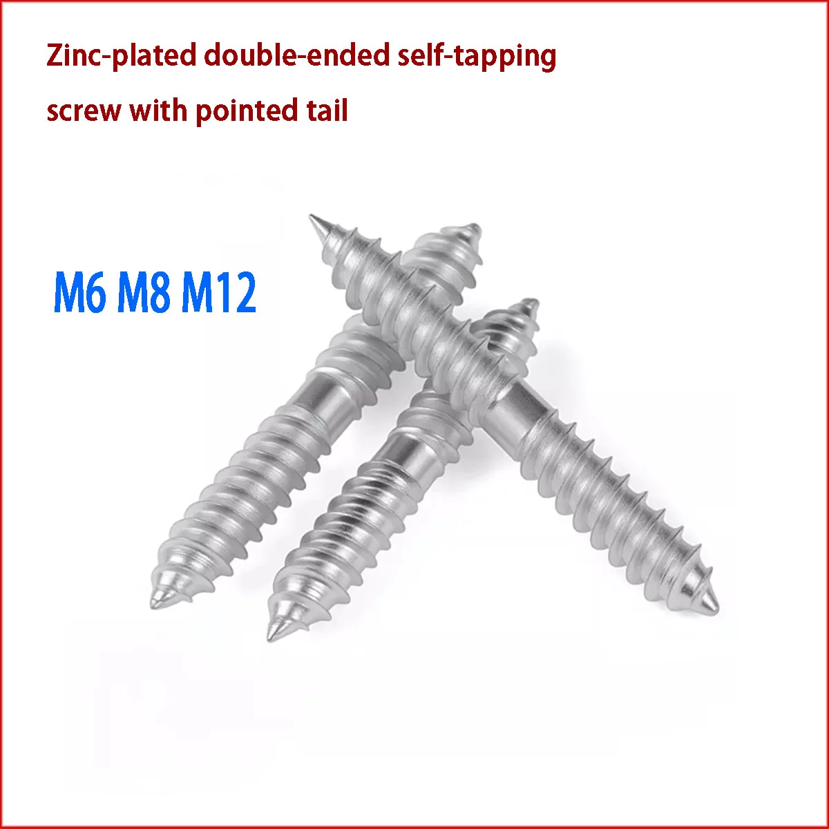 White Zinc Plated Double Head Pointed Tail Self Tapping Screws Furniture Connecting Screws for Sofa Bed Chair