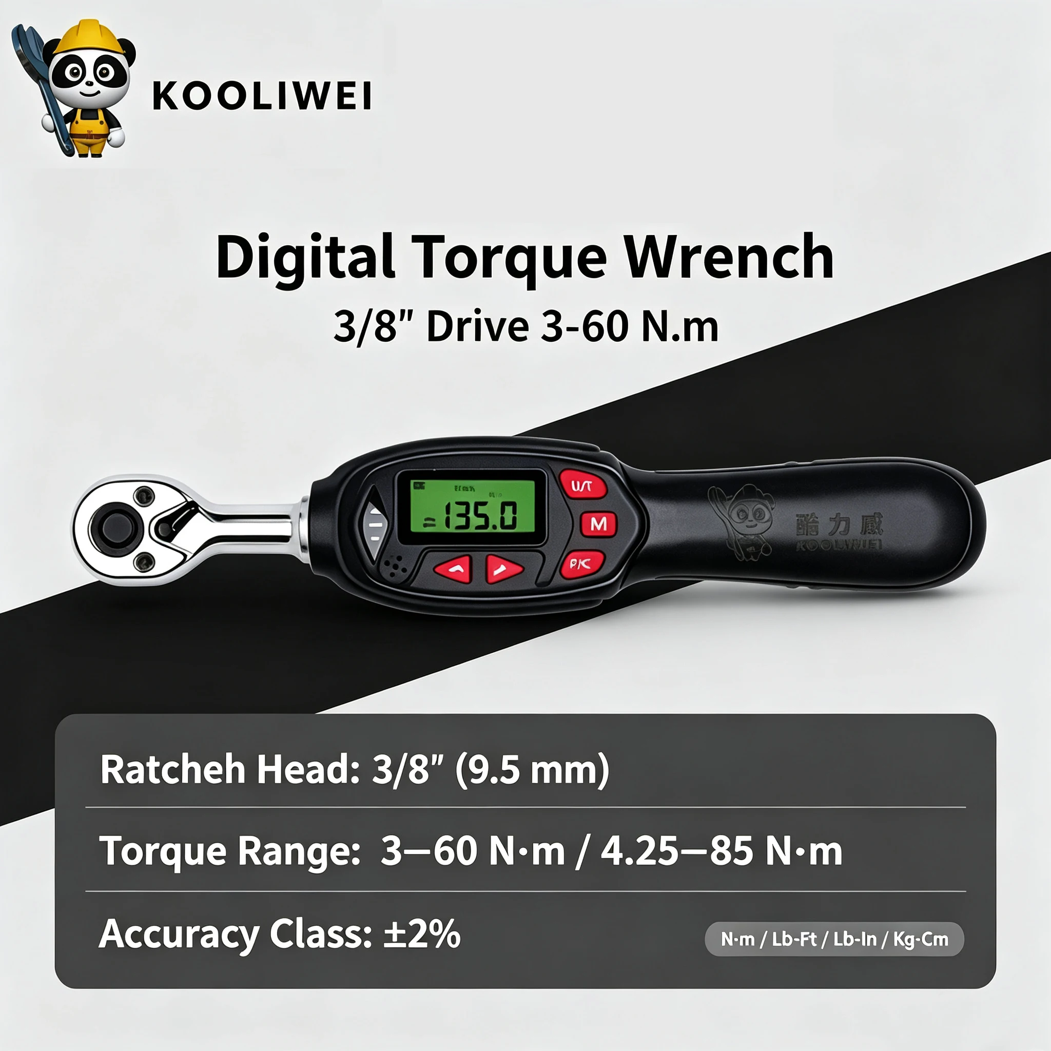 KOOLIWEI Digital Torque Wrench 3/8