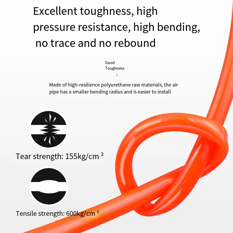 

PU For Air Hose 4mm by 2 5mm for For Air Compressor with 10 Kilogram per Square Centimeter Pressure Resistance