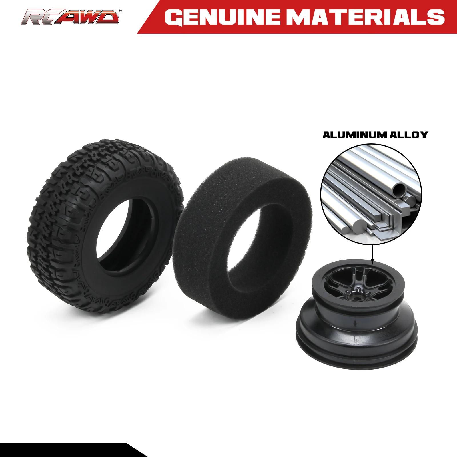 RCAWD Front/Rear 2.2/3.0 Pre-Mounted Tires wheel rim  for 1/10 LOSI Baja Rey 4WD 1/10 Hammer Rey U4  Rock Racer Upgrades parts