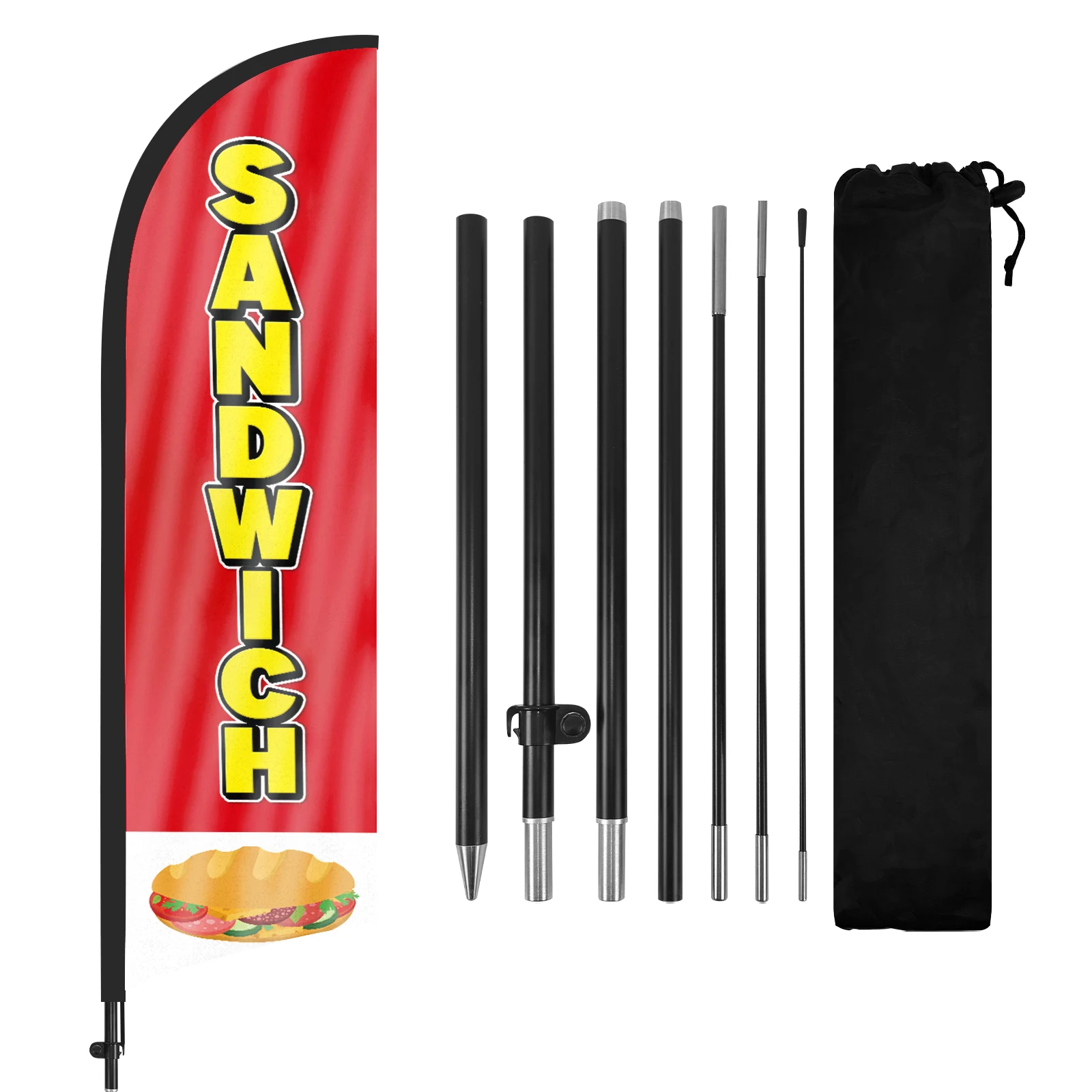 FSFLAG 1PCS 280CM The Sandwich Feather Flag with Flagpole Advertising Outdoor Banner Decoration for Business and Storefront