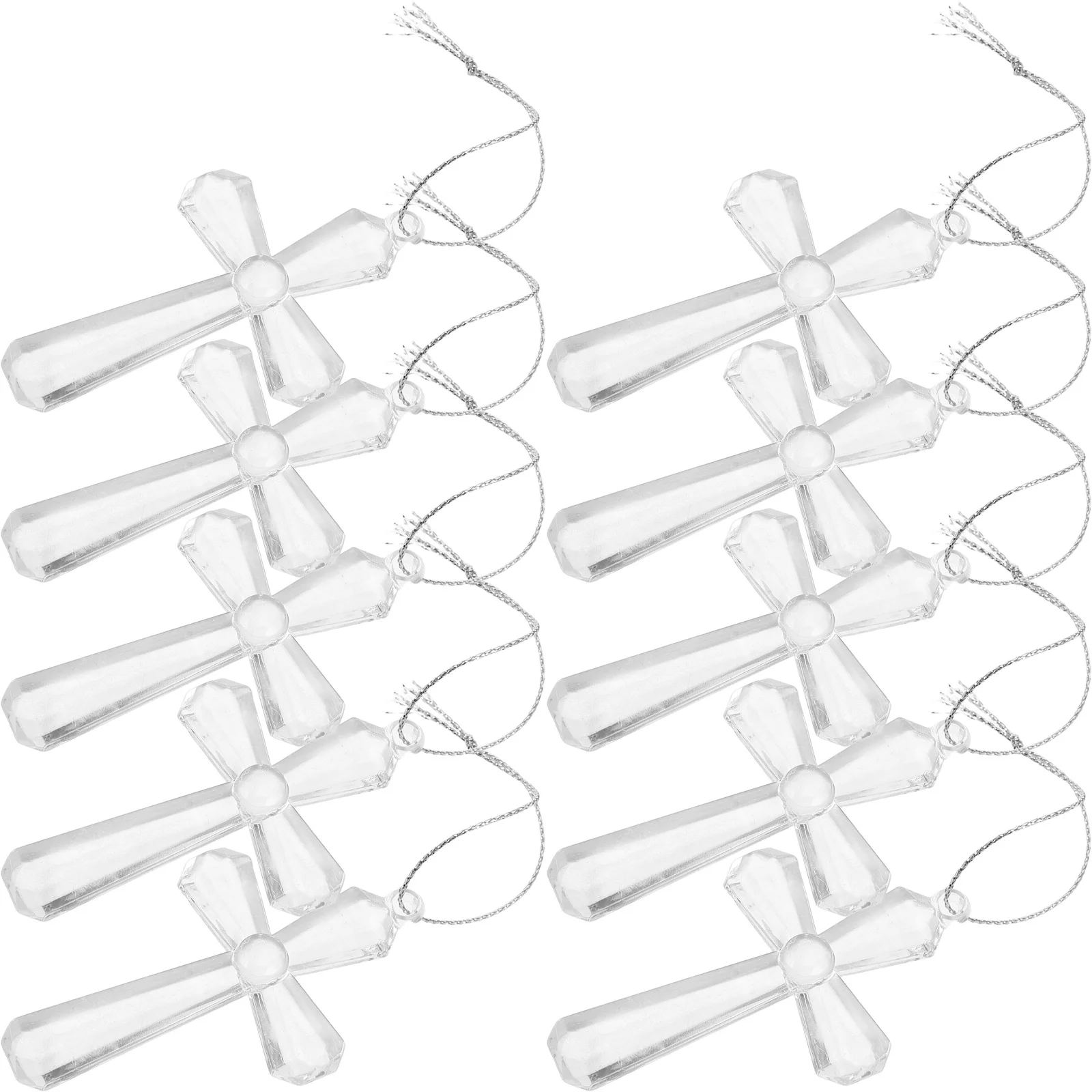 

50Pcs Christian Cross Suncatcher Kit Transparent Acrylic DIY Decor for Sunday School Activities Easter Celebration Window