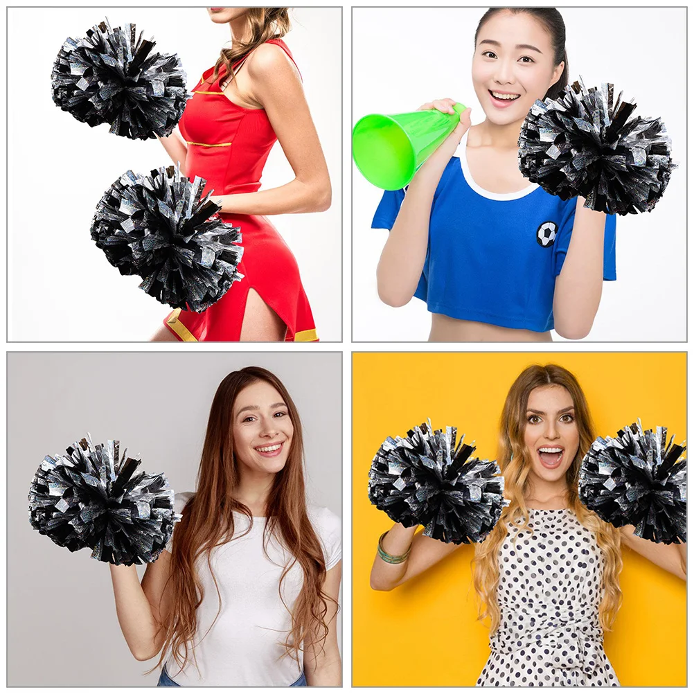 

2Pcs Professional Cheerleading Poms Dynamic Shiny Design Lightweight Portable Performance Props for Gymnastics Teams Youth