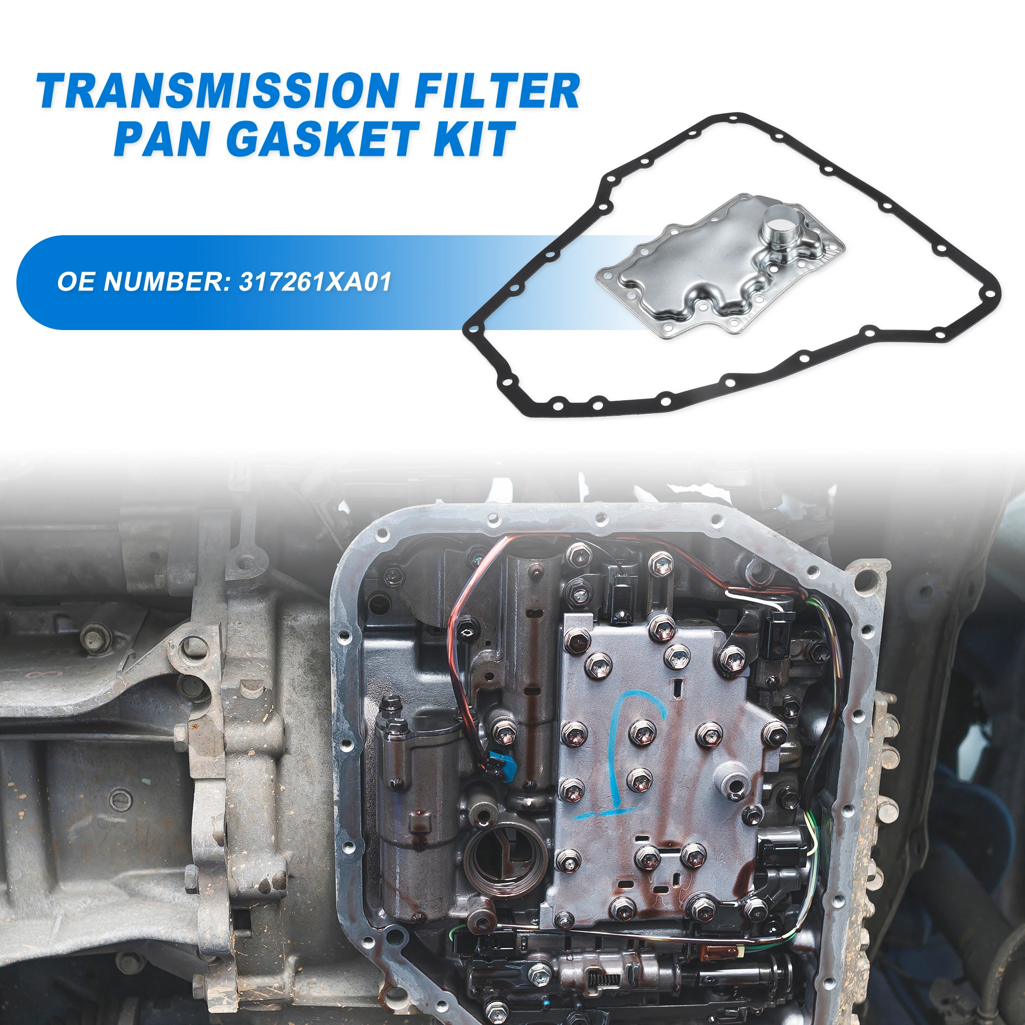 

UXCELL JF010E Фильтр автоматической коробки передач CVT Фильтр масляного радиатора Комплект прокладок масляного поддона для Nissan Murano 2003-2007 317261 XA01