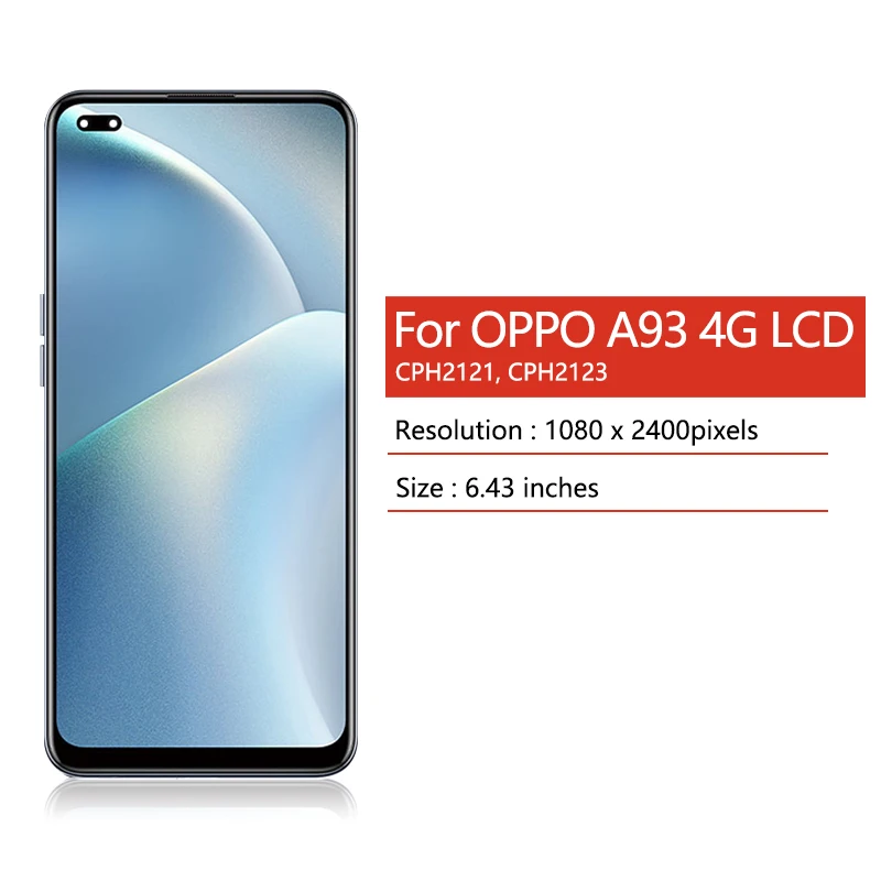 Ekran Super AMOLED do Oppo A93, wyświetlacz LCD z ekranem dotykowym i digitizerem do OPPO A93 4G CPH2121, CPH2123 — zdjęcie produktu 2
