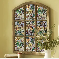 Newest Magnolia Stained Glass Window Film Privacy film for Bedroom Static Cling Art Decorative Film Wedding home decoration