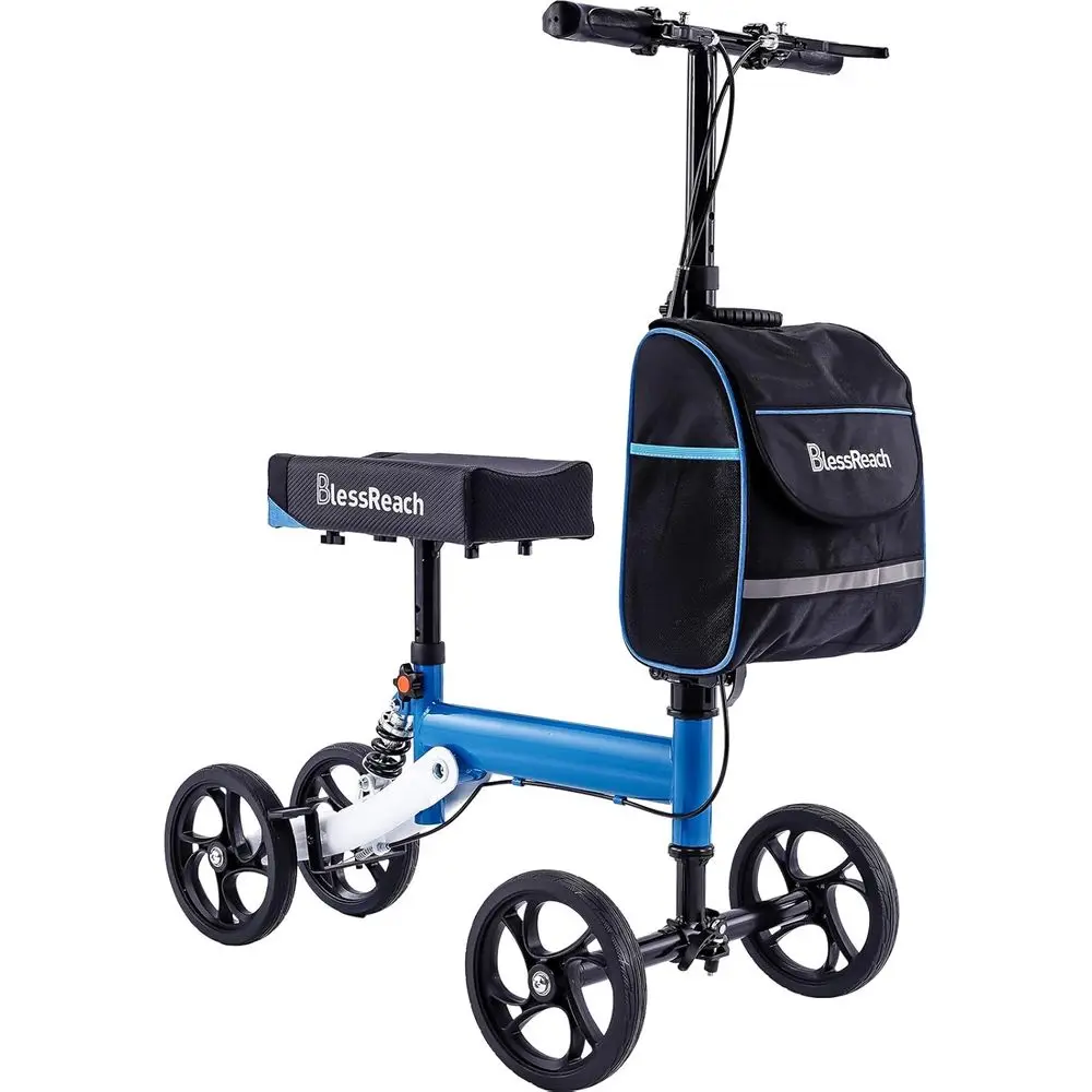 

Компактный медицинский ходунок-каталка Deluxe для взрослых, синий, для травм стопы