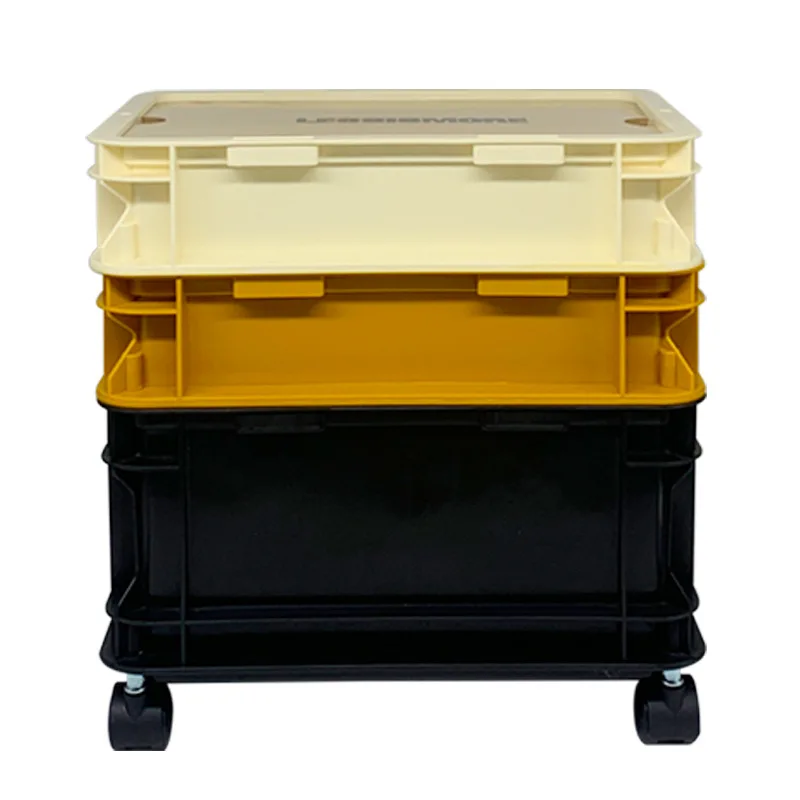 

Removable storage box with wheels can be stacked to organize the box, household snacks, toys, storage box