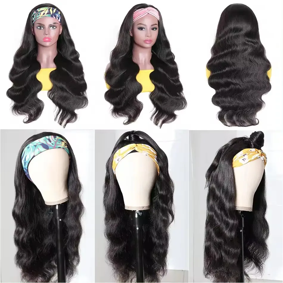 Cheap Machine Made Body Wave Human Hair Headband Wigs Body Wave 150% Density Wave Hair Headband Human Hair Wigs For Black Women