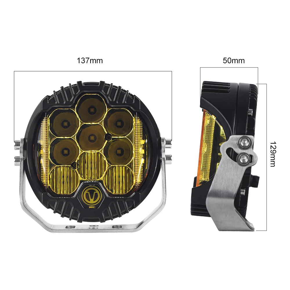 5 بوصة Led أضواء العمل 24 فولت 12 فولت المصابيح الأمامية 50 واط LED ضوء العمل للسيارات دراجة نارية شاحنة قارب جرار مقطورة الطرق الوعرة #6