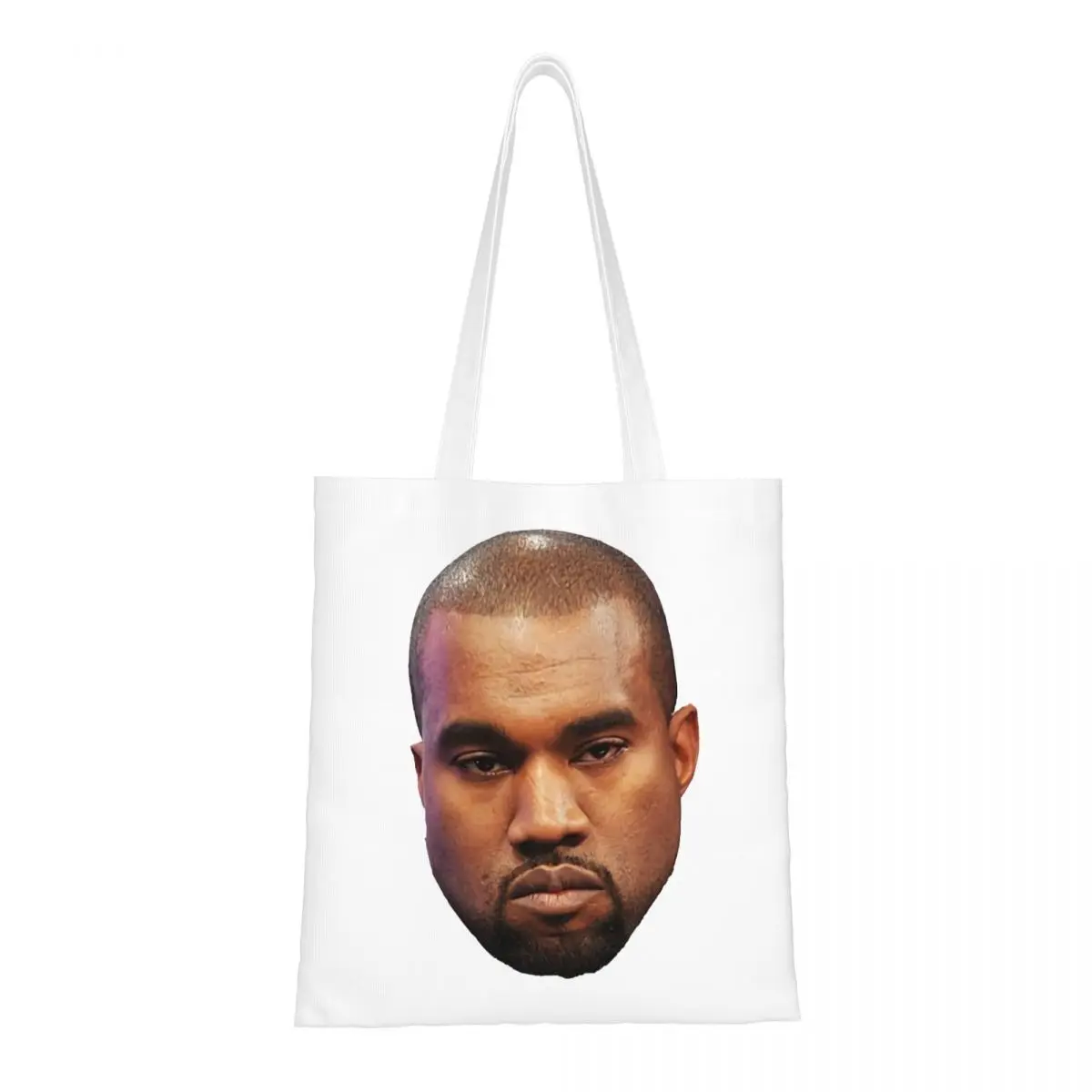 Custom Funny Kanye West Meme Groceries Tote Shopping Bag Women Rapper Music Producer Canvas Shopper Shoulder Bags Handbag