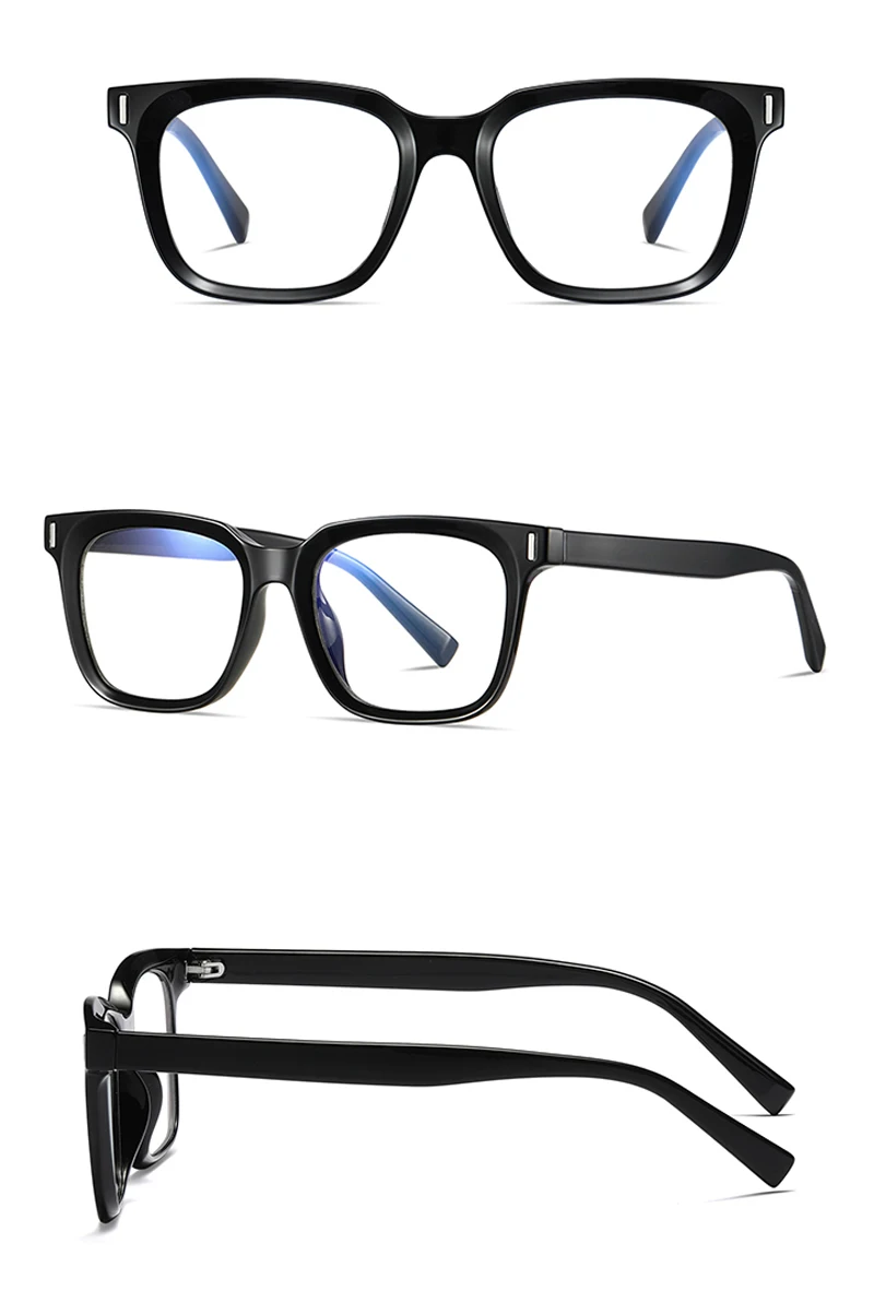 Kachawoo Anti-Blaulicht-Brille, TR90-Acetat, quadratischer Brillenrahmen für Damen, Trend, koreanischer Stil, Unisex, transparent, grau – Detail 7