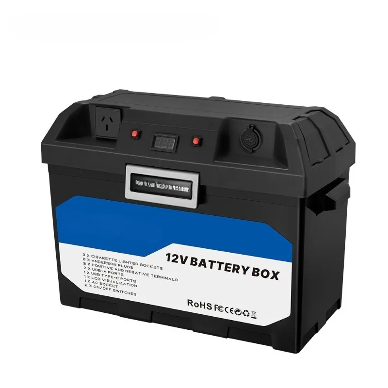 Outdoor camping RV with 500W inverter multi-function car 12V smart battery box