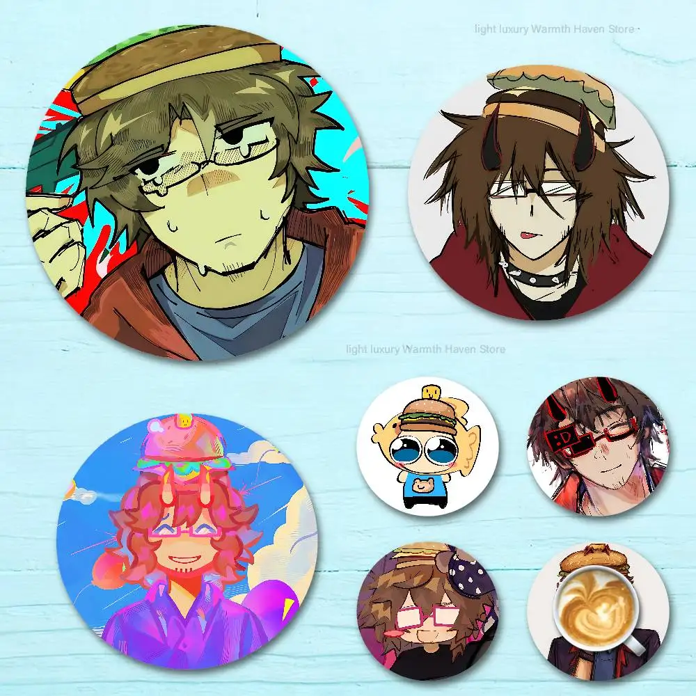 

Funny Forsaken 007n7 Game Heat Resistant Round Wooden Coasters Non-slip Drink Cafe Decoration 2D Flat Color Print Coasters