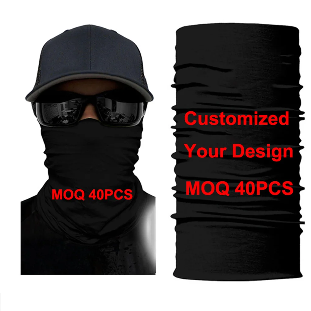 40pcs Custom Seamless Bandana Tube Neck Gaiter Snood Windproof Face Shield Hunting Hiking Scarfs Breathable Headband Neck Warmer