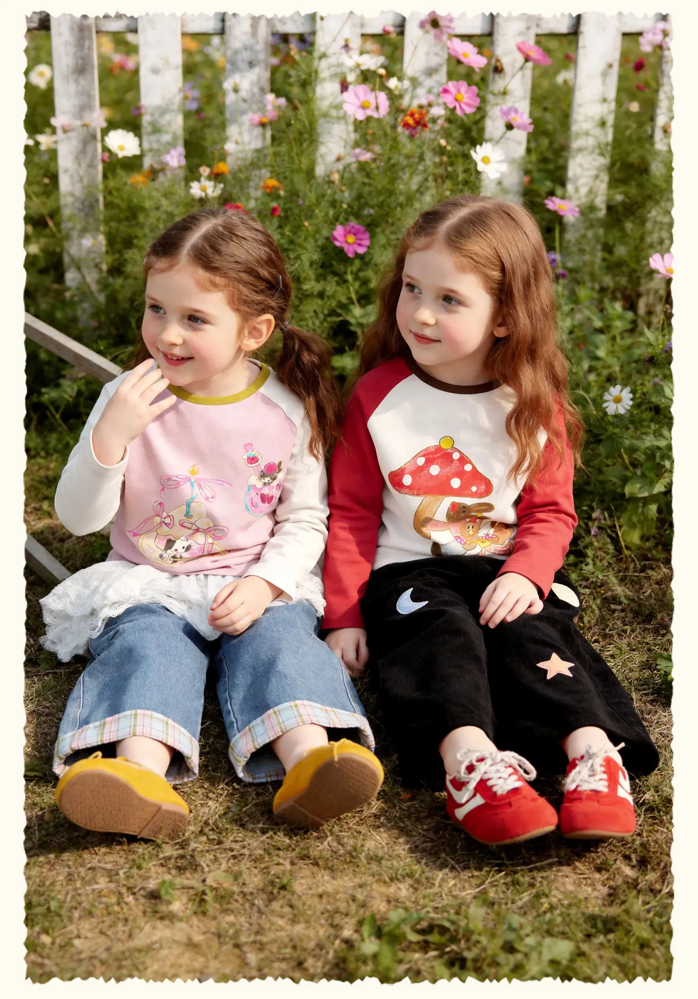 Amila 2026 Herbst Neues Stylisches und Bequemes Kinder-T-Shirt mit Niedlichem Patchwork-Farbblock und Kreativem Musterdesign Langarm – Detail 10