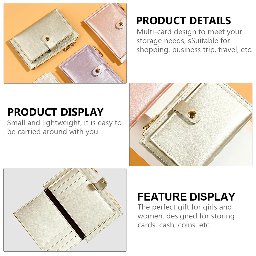 

1Pcs Multi Card Zipper Wallet PU Coin Purse Women Credit Card Holder Cash Change Purse Gift Coin Wallet