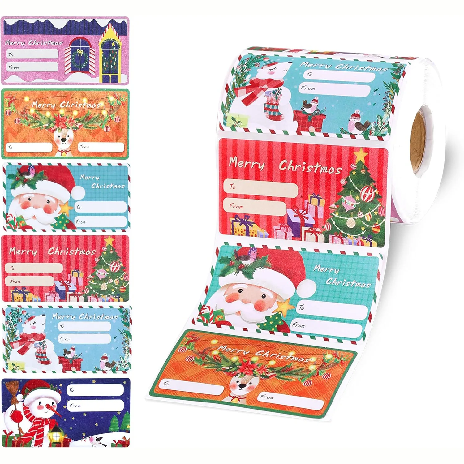 Christmas Gift Tags Stickers 180 Pcs From Santa Name Tags for Christmas Presents Gifts Self Adhesive Labels