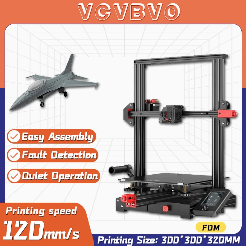 Creality 3D Printer Ultra-Quiet FDM Printing Speed 120mm/s Touch Screen Dual Print Size 300*300*320mm