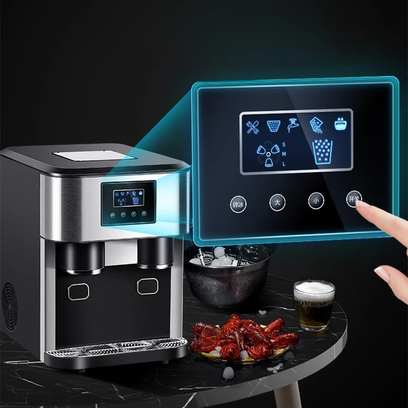 Electric Ice Making Machine Multifunction 3 in 1 Bullet Shaped Round Ice Maker Crushing Machine Cold Water Maker Kitchen Use