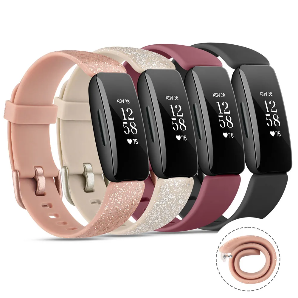 สายคล้องคอซิลิโคนนุ่มสำหรับ Fitbit Inspire 2 Band สายรัดนาฬิกาข้อมือสายรัดข้อมือสำหรับ Fitbit Inspire 2สายคล้องอุปกรณ์เสริม