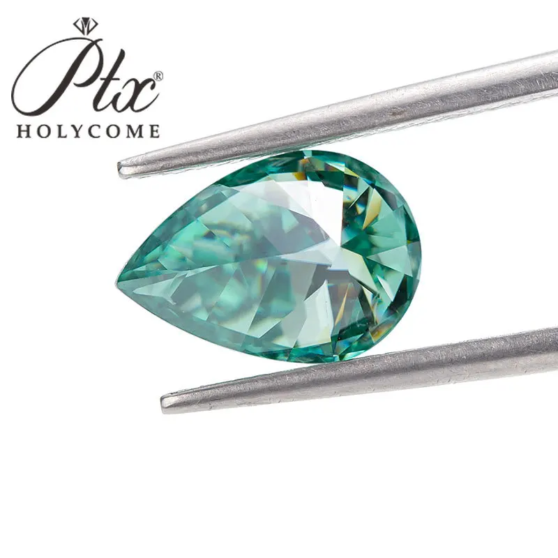 

PTX Hot Sale Brilliant pear Cut Moissanite Green VVS1 Jewelry Loose Gemstone Supplier Factory Wholesale Customized Price gulf