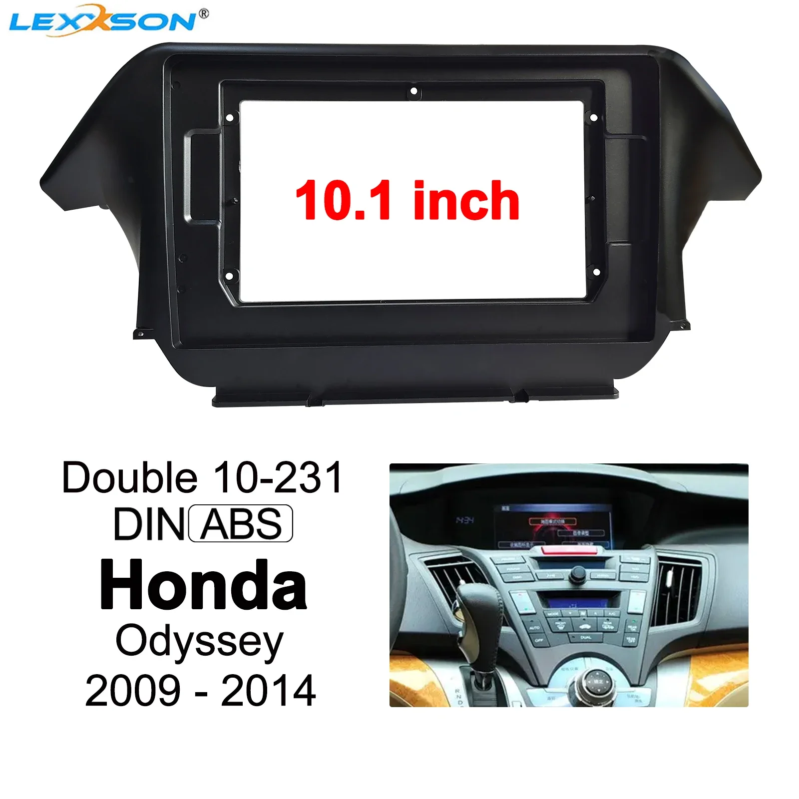 

10.1inch Car Frame for Honda Odyssey 2009- 2014 Double Din Car Fascia Audio Fitting Adaptor Dash Mount Installation Facia Panel